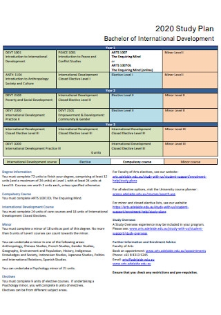 Detail Study Plan Template Nomer 40