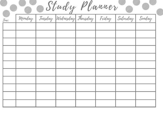 Detail Study Plan Template Nomer 42