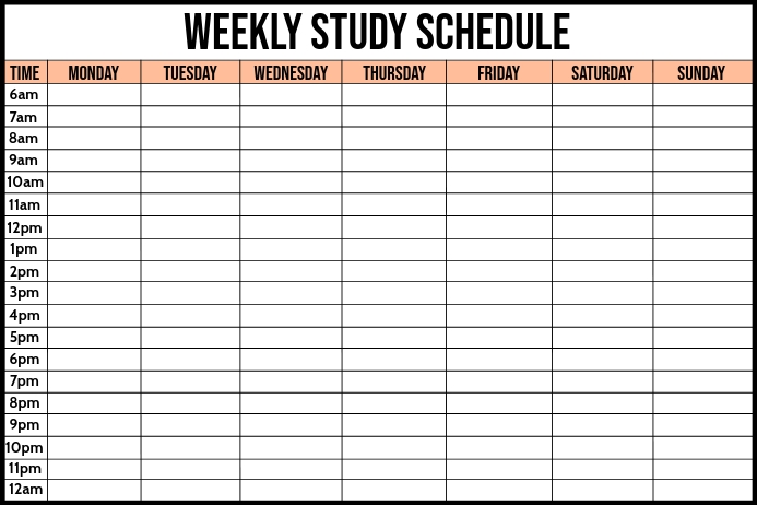 Detail Study Plan Template Nomer 6