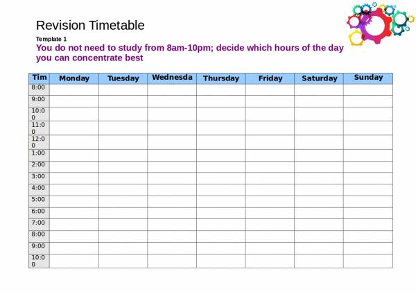 Detail Study Plan Template Nomer 9