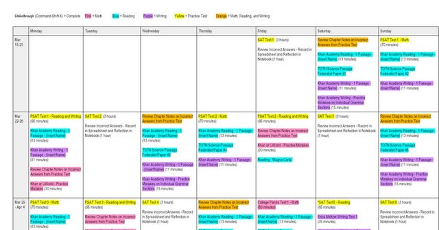 Detail Study Schedule Template Nomer 23