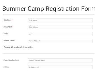 Detail Summer Camp Registration Form Template Nomer 20