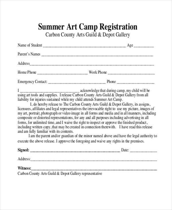 Detail Summer Camp Registration Form Template Nomer 26