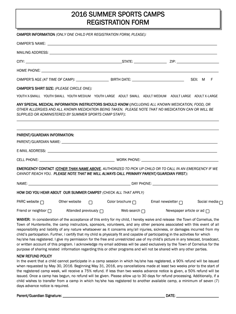 Detail Summer Camp Registration Form Template Nomer 29