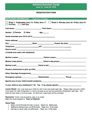Detail Summer Camp Registration Form Template Nomer 37