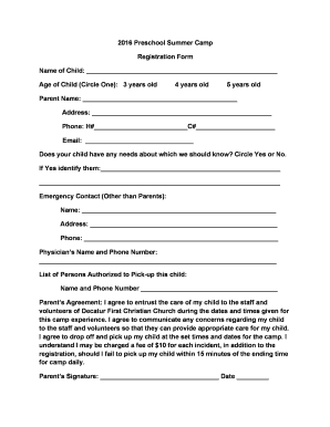 Detail Summer Camp Registration Form Template Nomer 50