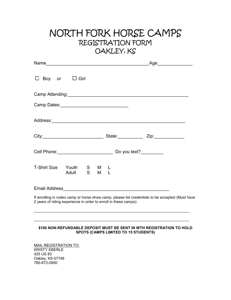 Detail Summer Camp Registration Form Template Nomer 52