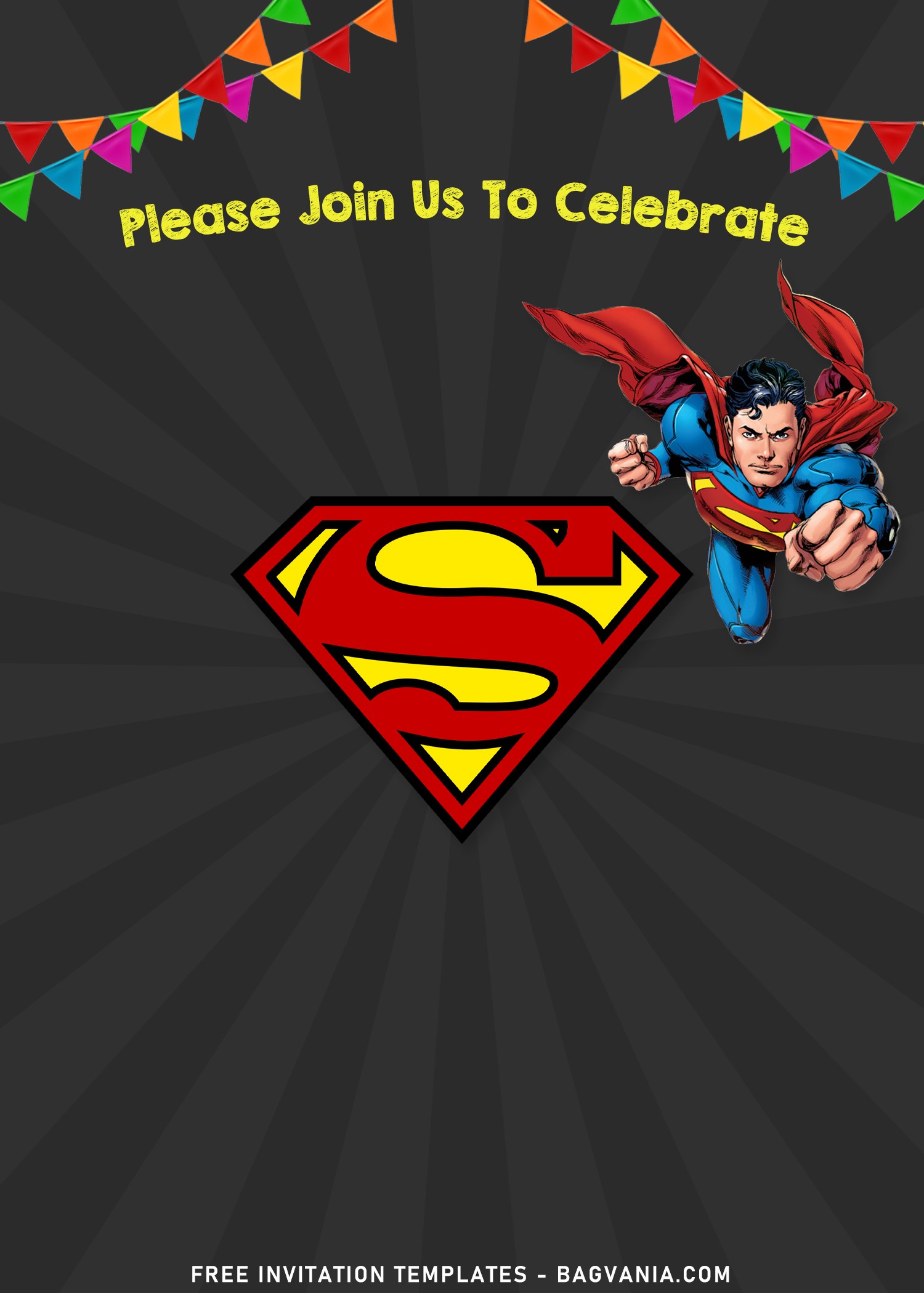 Detail Superman Birthday Card Template Nomer 24