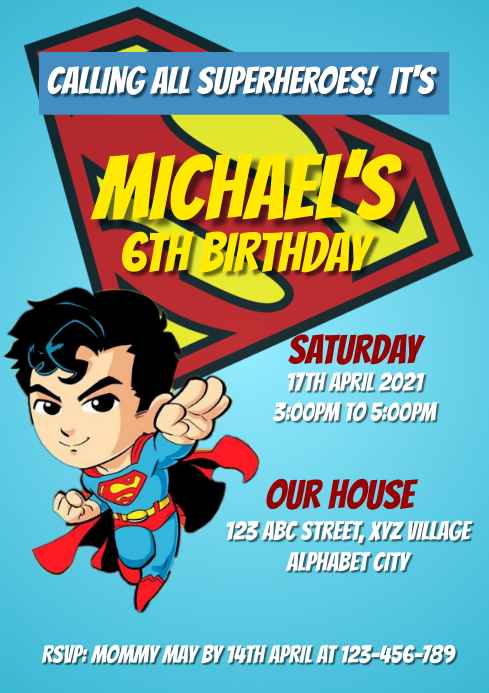 Detail Superman Birthday Card Template Nomer 50