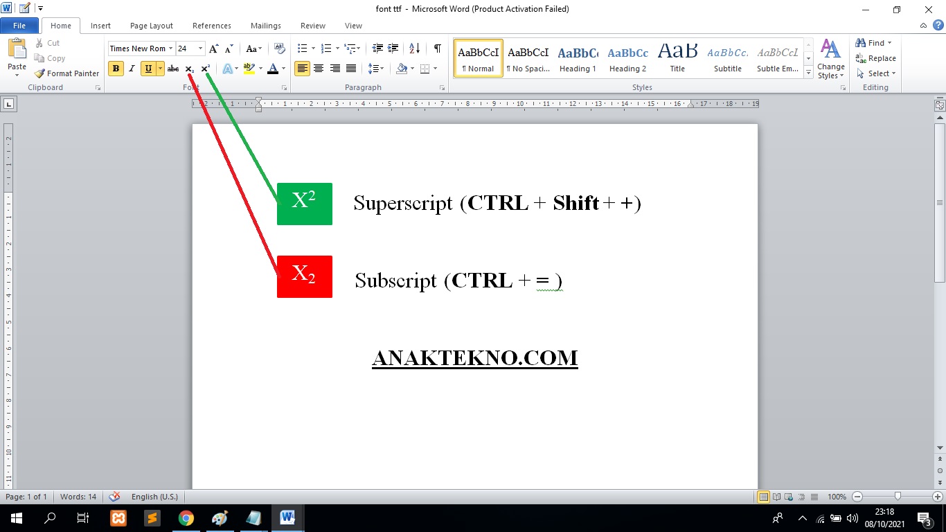 Detail Superscript Digunakan Untuk Nomer 14