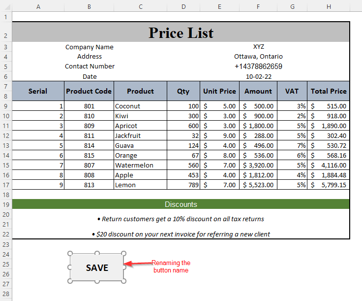 Detail Supplier Price List Template Excel Nomer 2