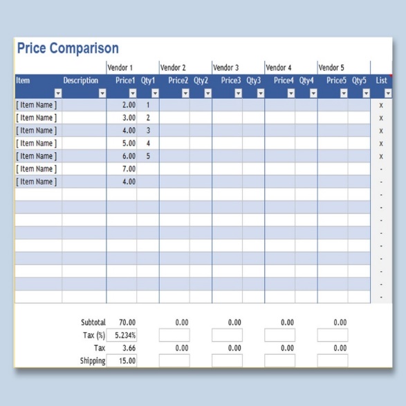 Detail Supplier Price List Template Excel Nomer 29