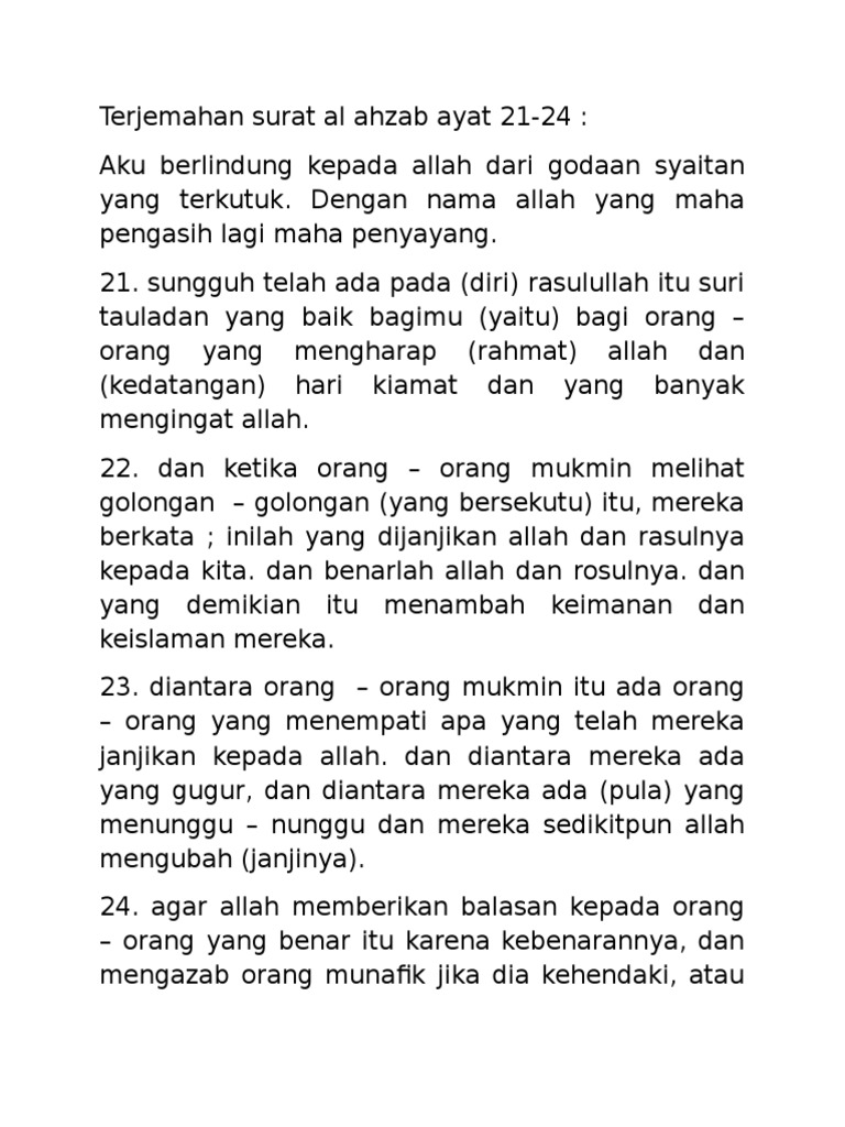 Detail Surat Al Ahzab Ayat 21 Dan Artinya Nomer 13