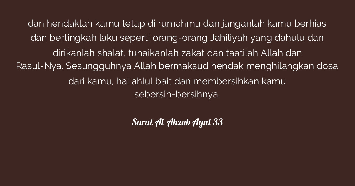 Detail Surat Al Ahzab Ayat 33 Dan Artinya Nomer 16