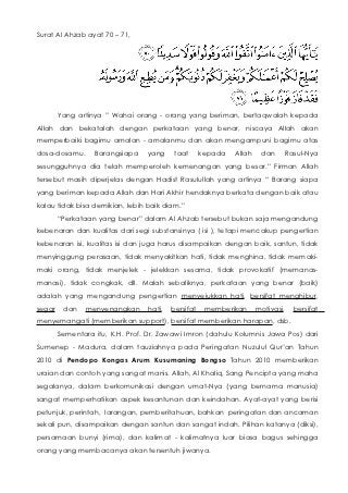 Detail Surat Al Ahzab Ayat 70 Beserta Artinya Nomer 37