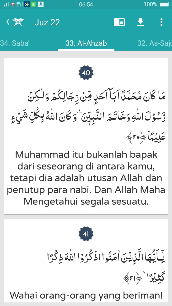 Detail Surat Al Ahzab Juz Berapa Nomer 29