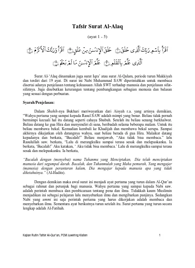 Detail Surat Al Alaq 1 5 Dan Artinya Nomer 26