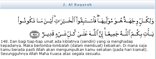 Surat Al Baqarah Ayat 148 Beserta Artinya - KibrisPDR