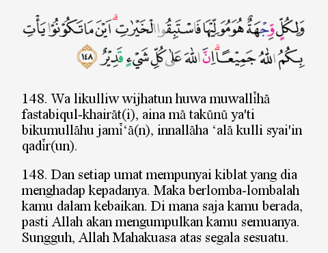 Detail Surat Al Baqarah Ayat 148 Beserta Artinya Nomer 5