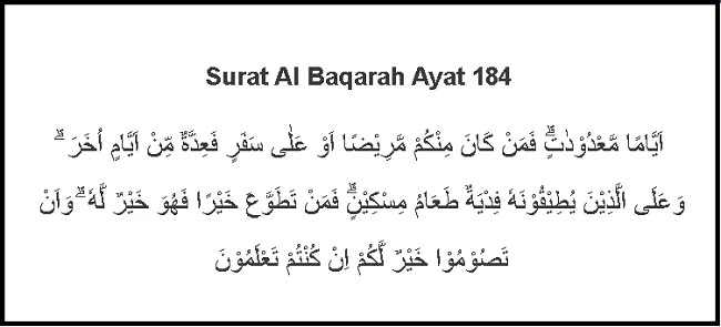 Surat Al Baqarah Ayat 184 Beserta Artinya - KibrisPDR