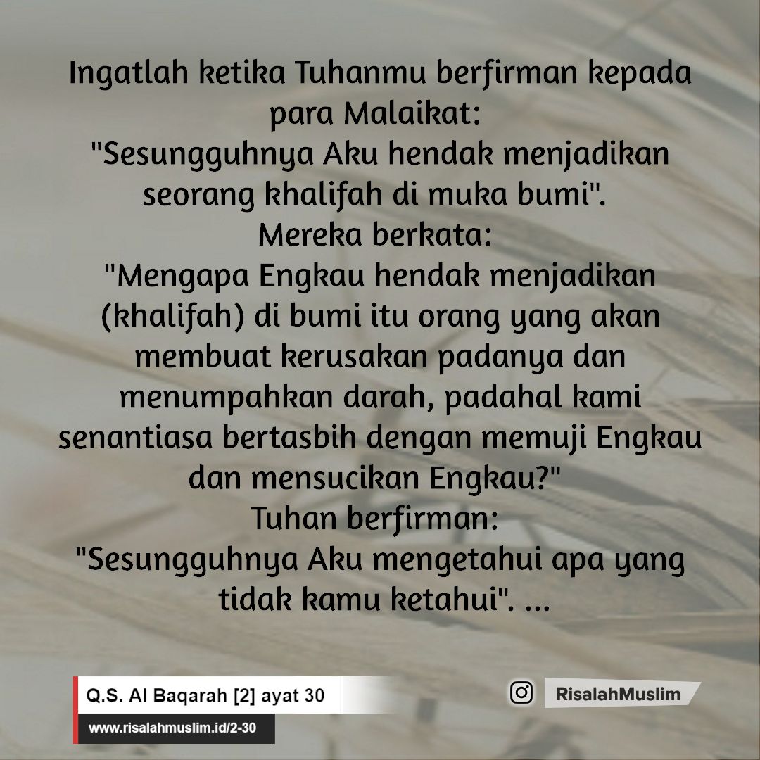 Detail Surat Al Baqarah Ayat 30 Dan Artinya Nomer 27