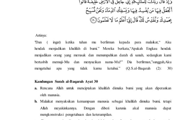 Detail Surat Al Baqarah Ayat 30 Menjelaskan Tentang Nomer 53