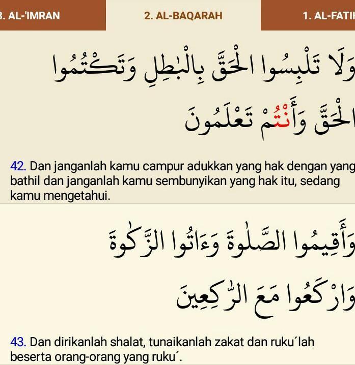 Detail Surat Al Baqarah Ayat 42 Beserta Artinya Nomer 2