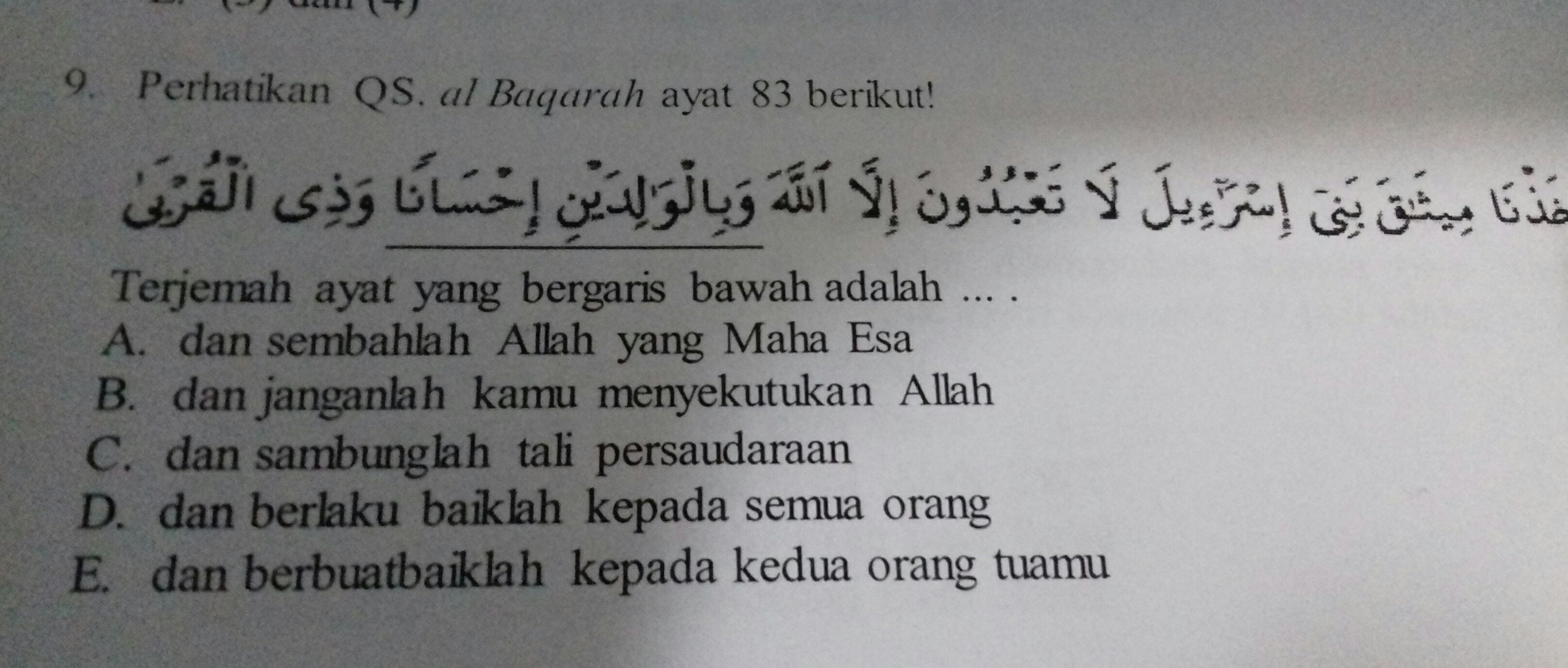 Detail Surat Al Baqarah Ayat 83 Beserta Artinya Nomer 9