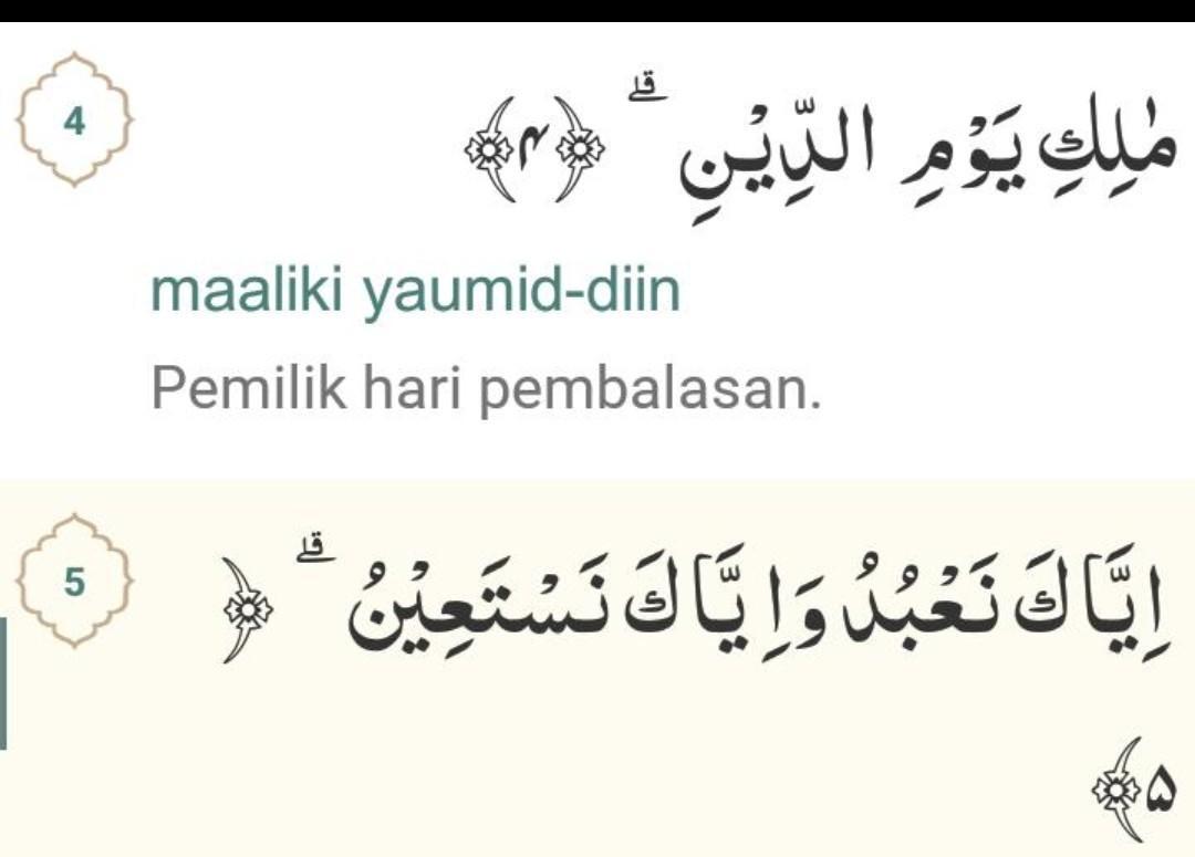 Detail Surat Al Fatihah Ayat 4 Beserta Artinya Nomer 3