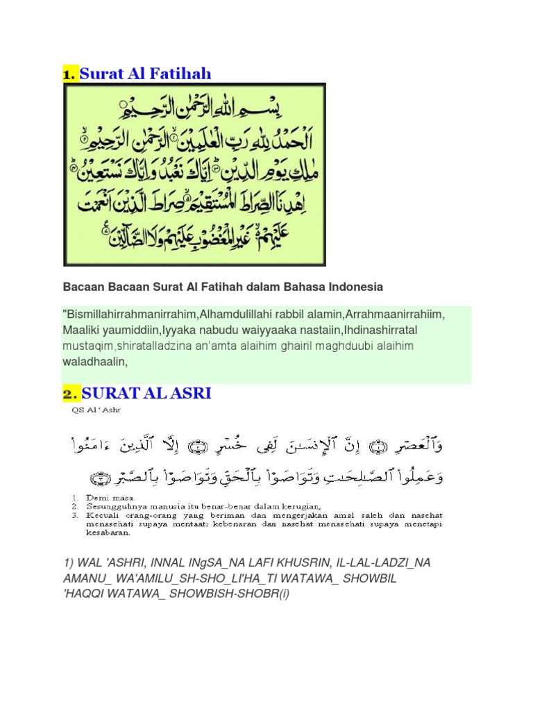 Detail Surat Al Fatihah Bahasa Indonesia Nomer 5