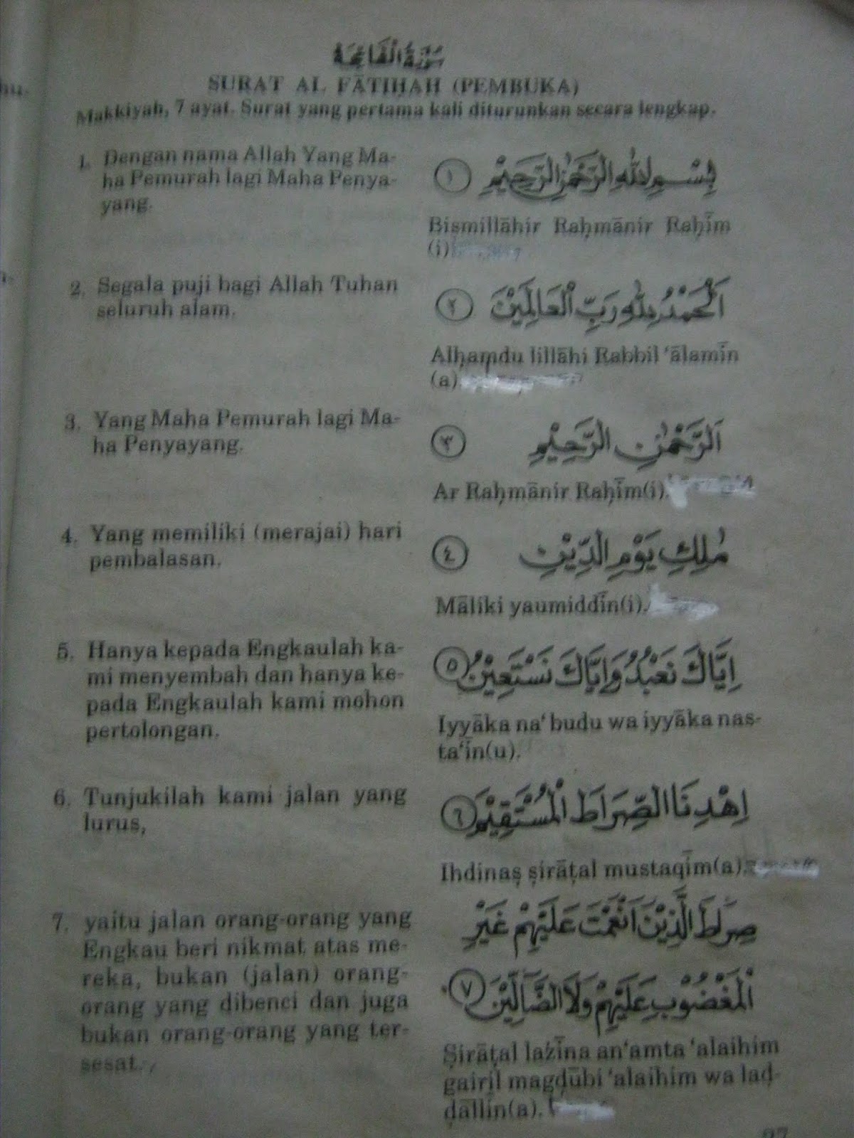 Detail Surat Al Fatihah Bahasa Indonesia Nomer 42