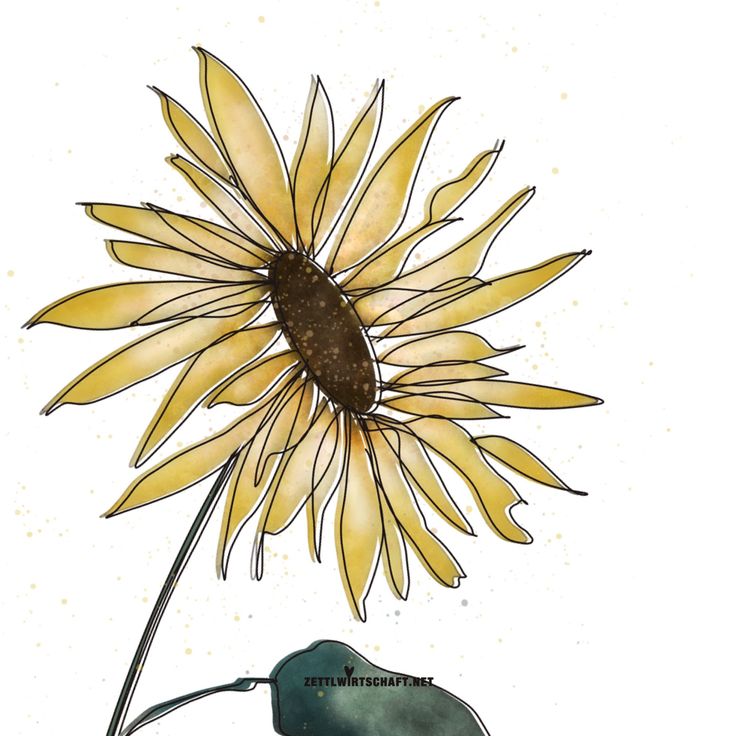 Detail Sonnenblume Aquarell Nomer 10