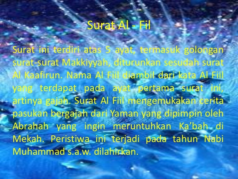 Detail Surat Al Fiil Terdiri Dari Berapa Ayat Nomer 41