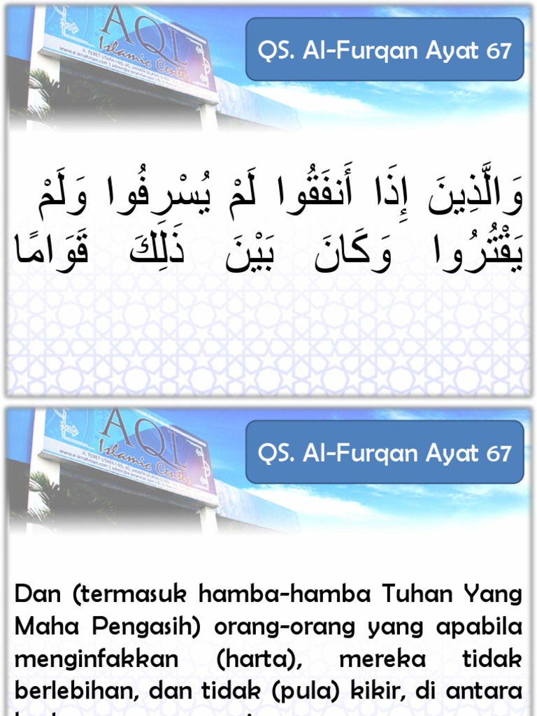 Detail Surat Al Furqan Ayat 67 Beserta Artinya Nomer 7