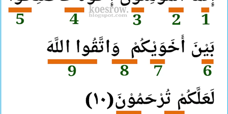 Detail Surat Al Hujurat Ayat 10 Beserta Tajwidnya Nomer 40