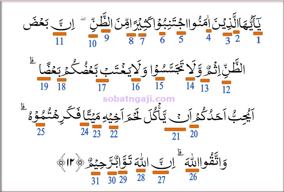 Detail Surat Al Hujurat Ayat 12 Beserta Tajwidnya Nomer 4