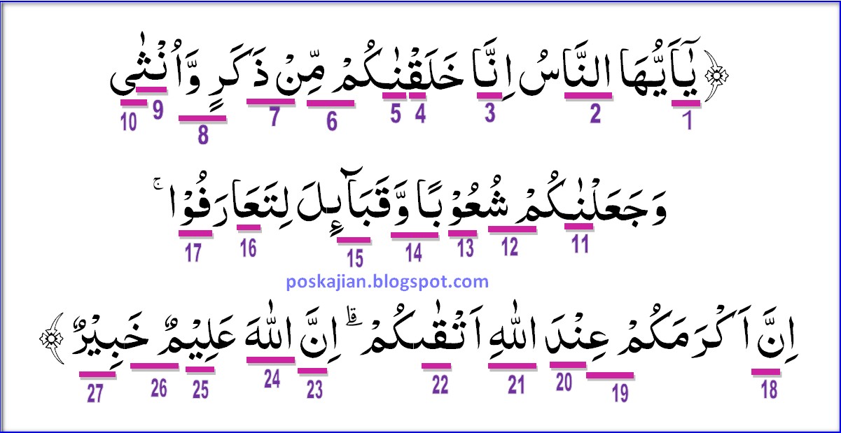 Detail Surat Al Hujurat Ayat 13 Beserta Artinya Nomer 24