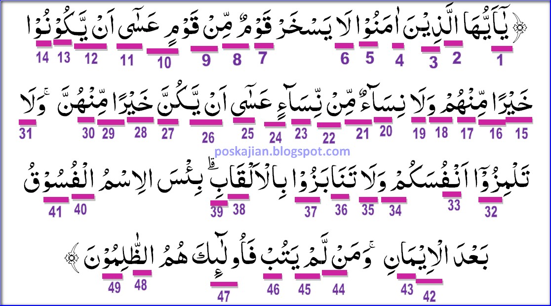 Detail Surat Al Hujurat Ayat 13 Beserta Tajwidnya Nomer 38