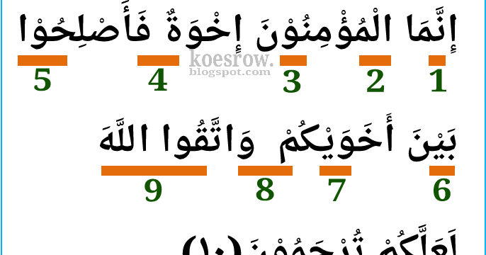 Detail Surat Al Hujurat Ayat 13 Beserta Tajwidnya Nomer 47