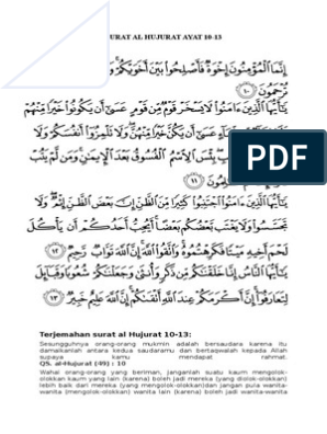 Detail Surat Al Hujurat Ayat 13 Dengan Artinya Nomer 25