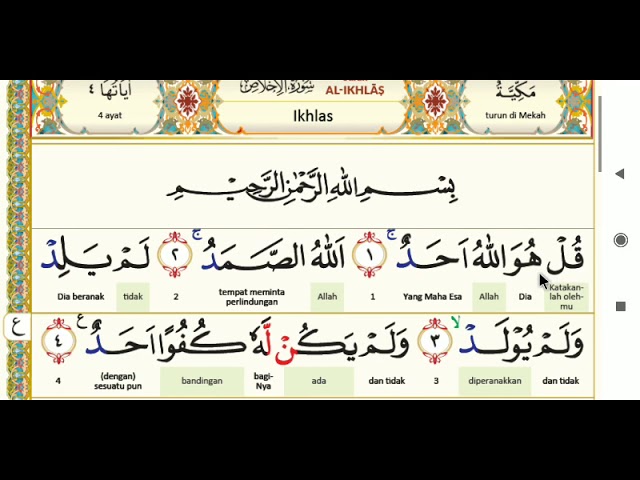 Surat Al Ikhlas Dan Artinya Per Kata - KibrisPDR