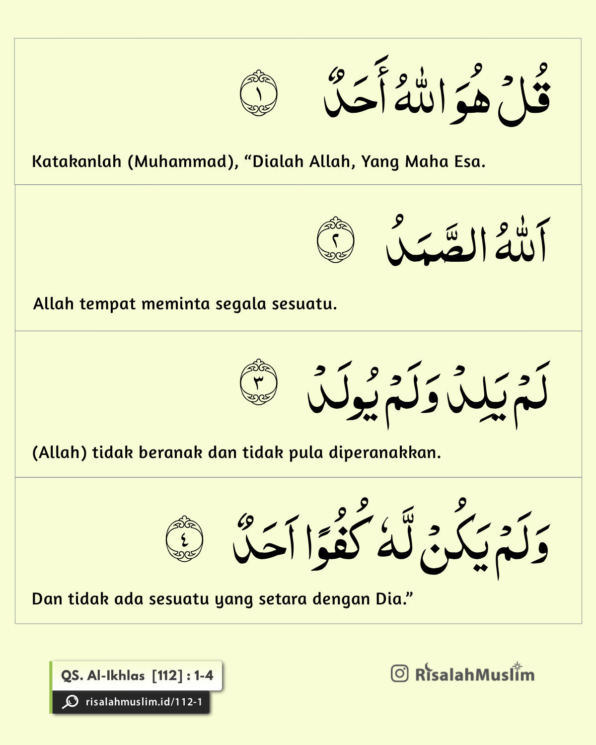 Detail Surat Al Ikhlas Dan Artinya Per Kata Nomer 30