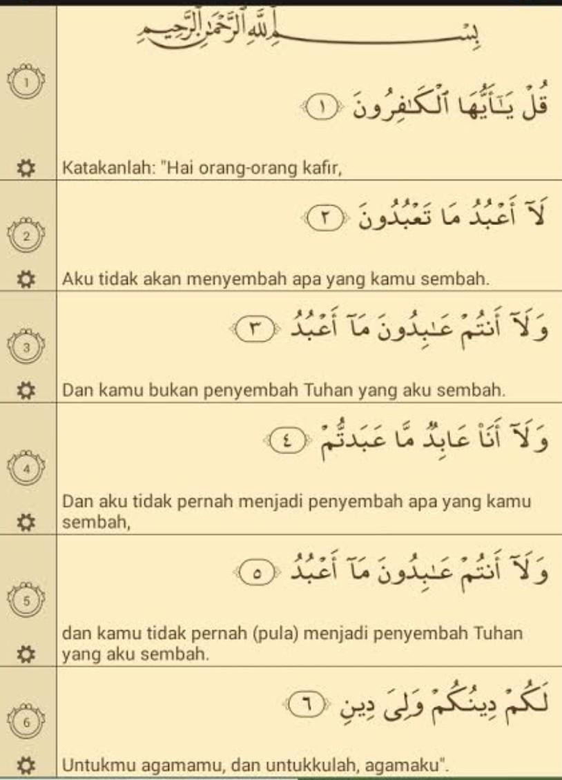 Detail Surat Al Kafirun Ayat 6 Dan Artinya Nomer 4