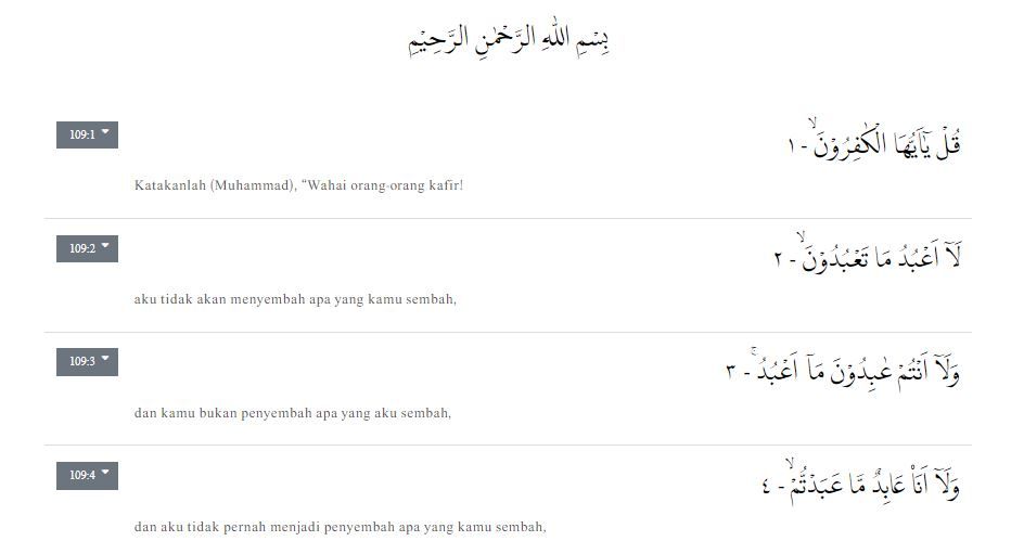 Detail Surat Al Kafirun Bahasa Latin Nomer 27