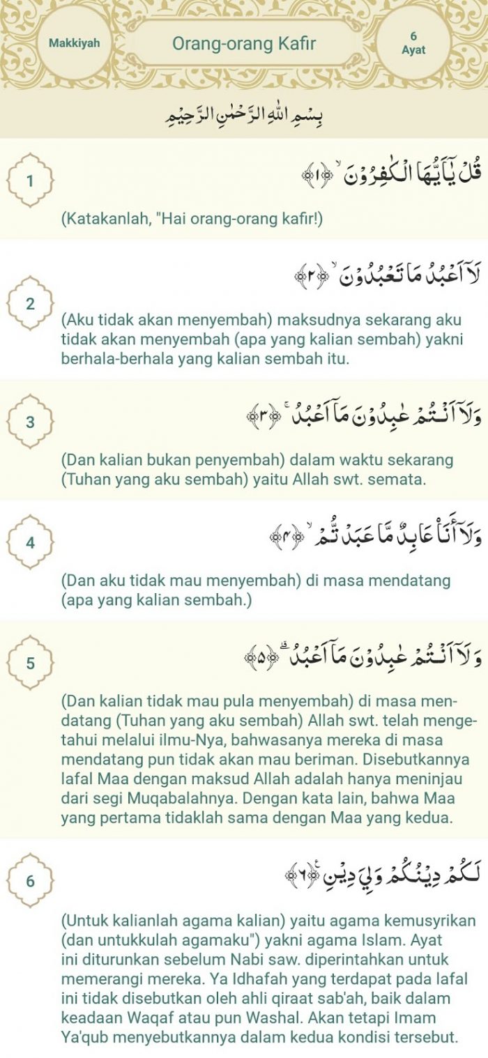 Detail Surat Al Kafirun Beserta Terjemahannya Nomer 2