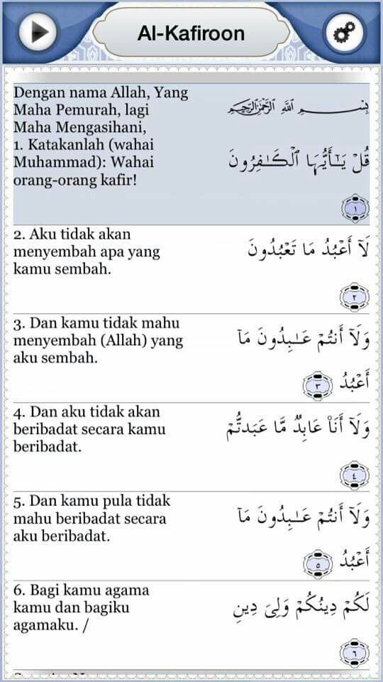 Detail Surat Al Kafirun Beserta Terjemahannya Nomer 16