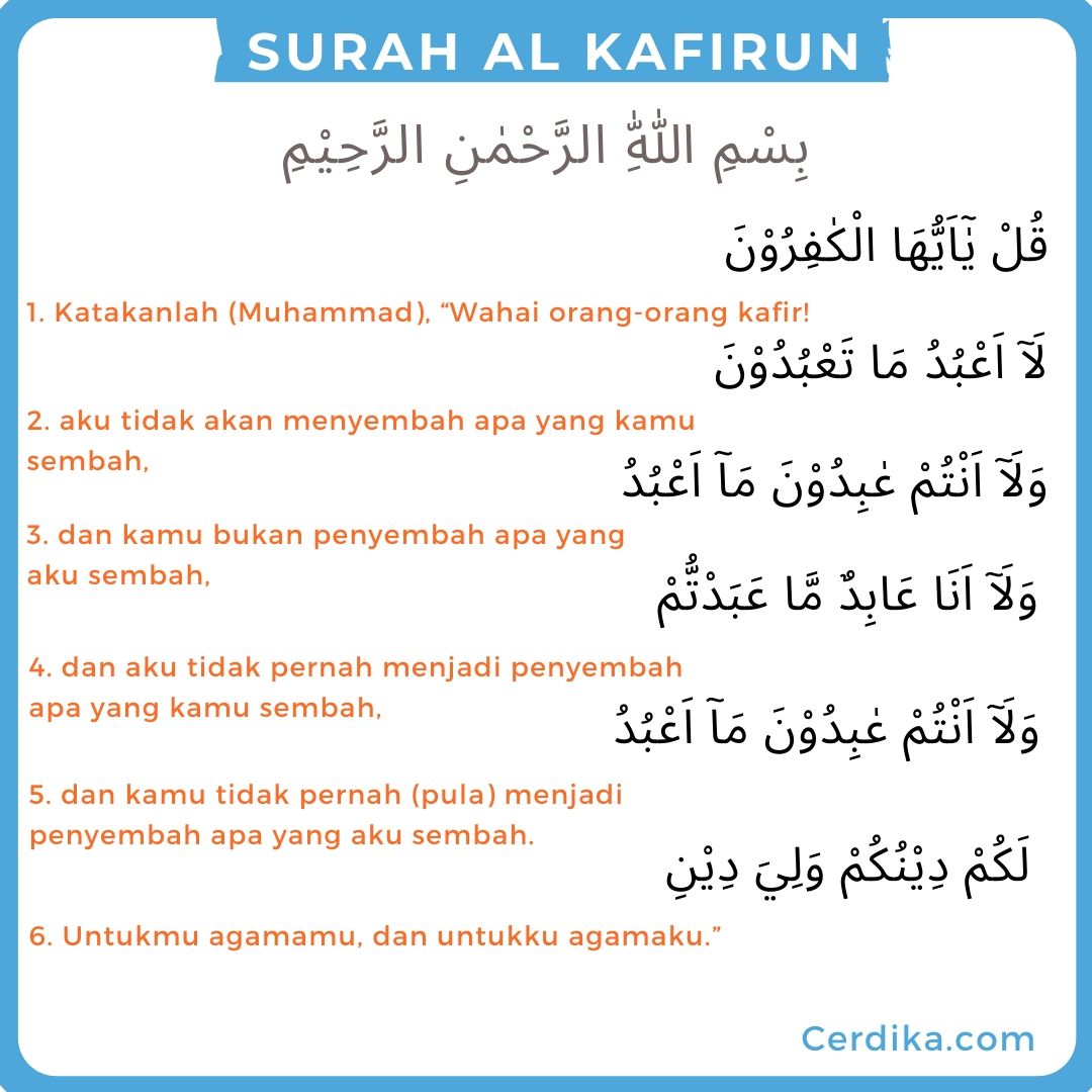 Detail Surat Al Kafirun Latin Beserta Artinya Nomer 31