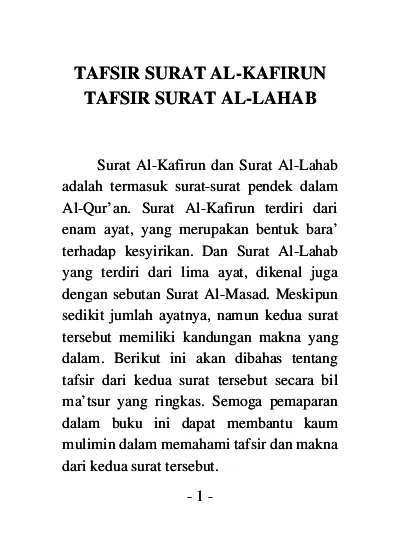 Detail Surat Al Kafirun Terdiri Dari Berapa Ayat Nomer 31