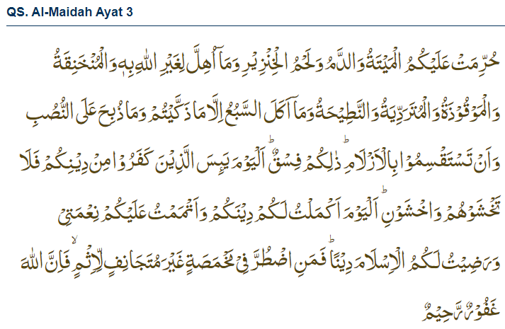 Detail Surat Al Maidah Ayat 3 Latin Dan Arti Nomer 49