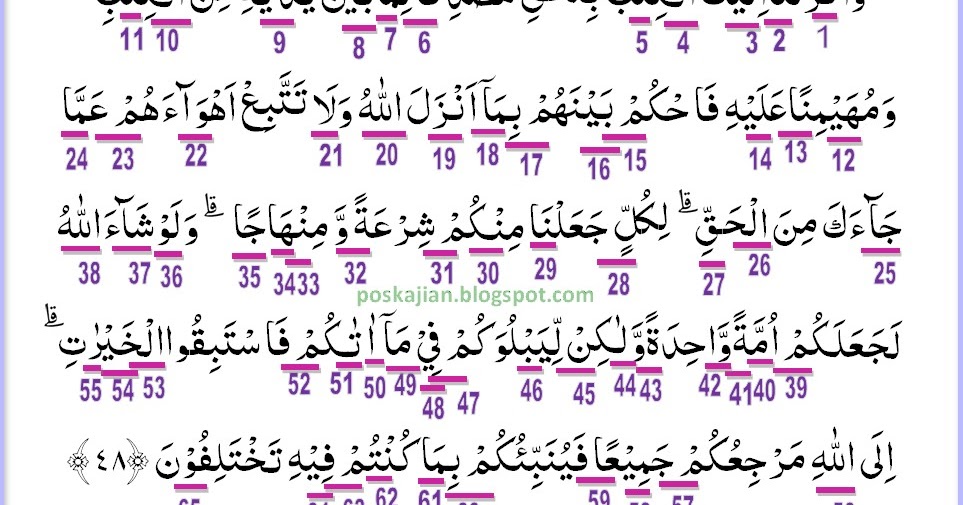 Detail Surat Al Maidah Ayat 48 Beserta Tajwidnya Nomer 15